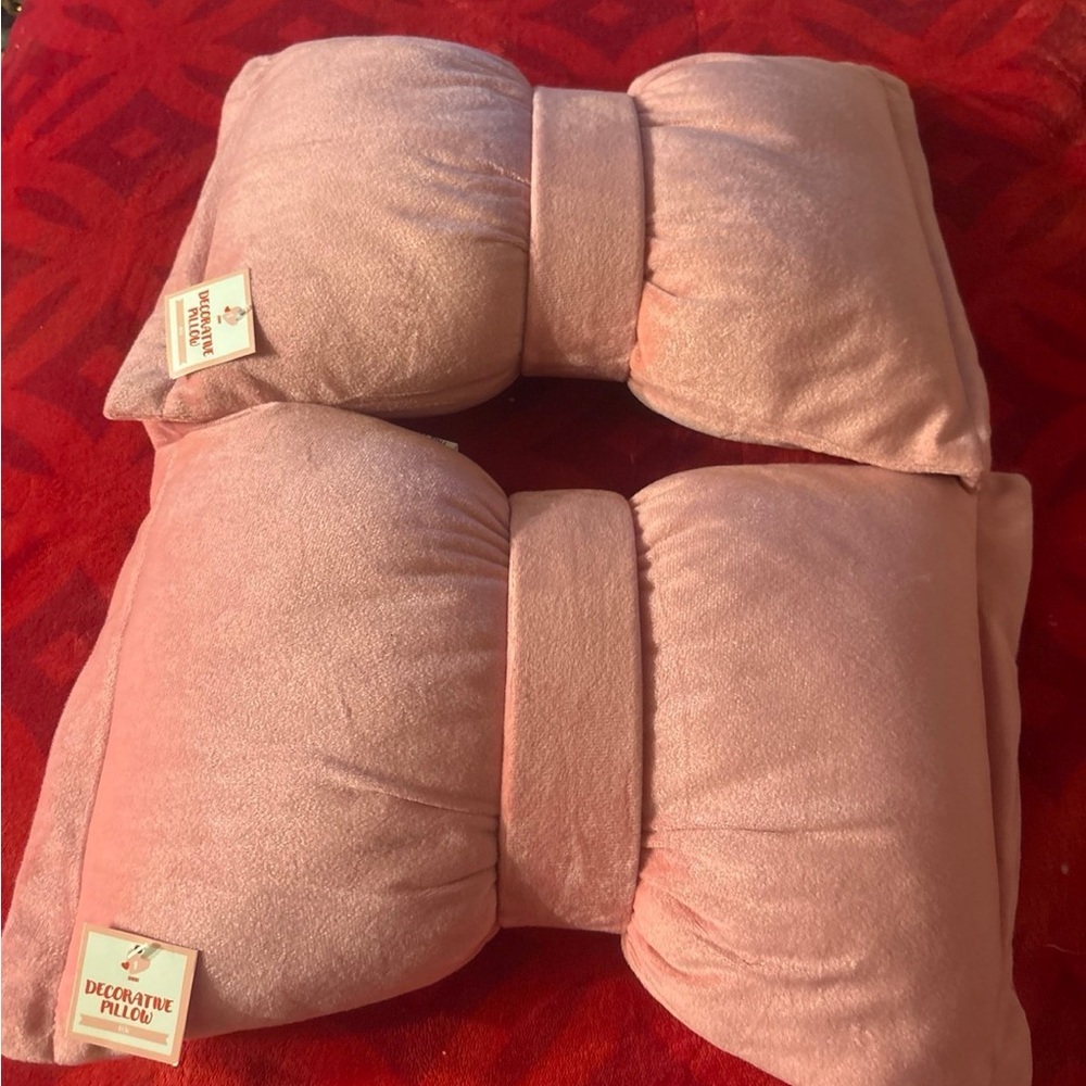 Decorative Pink Velvet Pillows